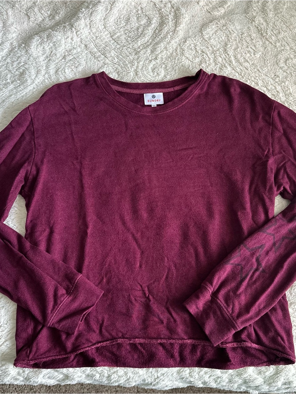 Women’s Sundry Maroon Star Sweater USA Size 2